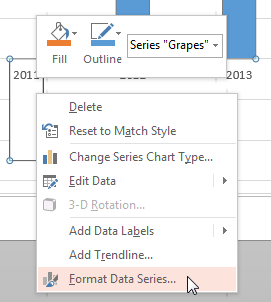 Format Data Series option Format Data Series option