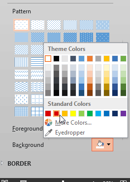 Red color selected as the Background color Red color selected as the Background color