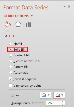 Solid fill radio button selected Solid fill radio button selected