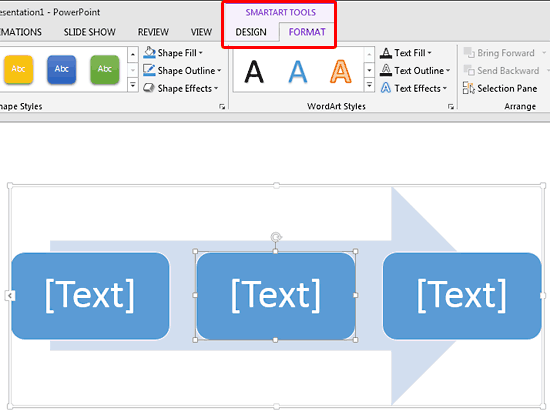 SmartArt Tools Format tab
