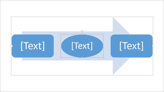 Selected rectangle changed to an oval within a SmartArt graphic