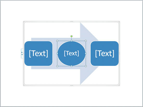 Selected shape within a SmartArt graphic is changed from a rectangle to an oval Selected shape within a SmartArt graphic is changed from a rectangle to an oval