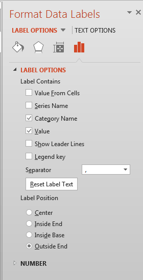  Format Data Labels Task Pane