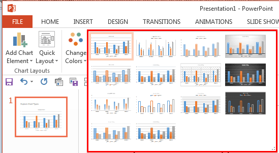 Chart Styles gallery Chart Styles gallery