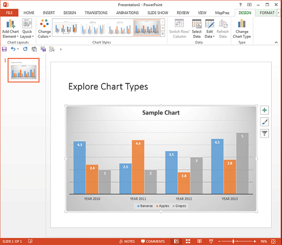 Chart Style applied in PowerPoint