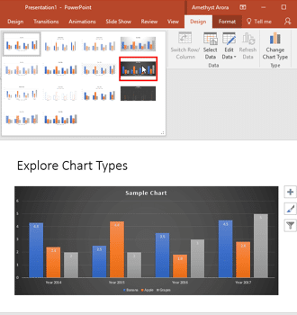 Chart Styles in PowerPoint 2016 for Windows