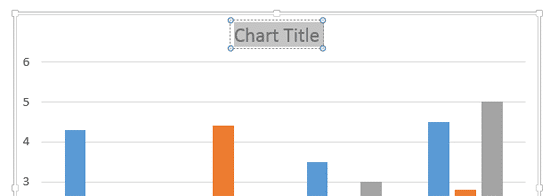 Dummy chart title text selected