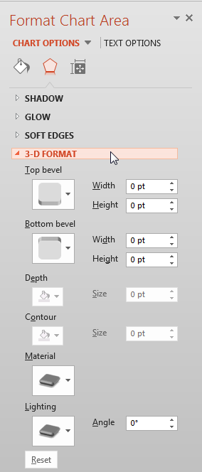 3-D Format Effect options