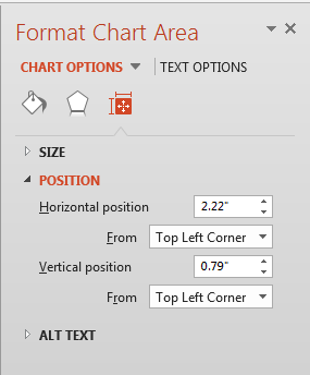  Position options for the Chart Area