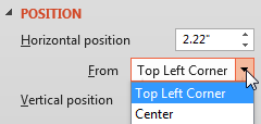 Options within the From drop-down list