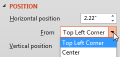 Options within the From drop-down list Options within the From drop-down list