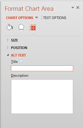 Alt Text options for the Chart Area Alt Text options for the Chart Area