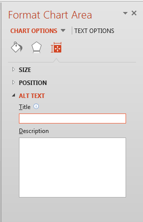 Alt Text options for the Chart Area