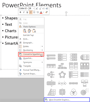 Convert Bulleted Text to SmartArt in PowerPoint 2013 for Windows