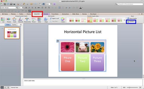Horizontal Picture List SmartArt with textc