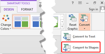 Convert SmartArt Graphics to Shapes in PowerPoint 2013 for Windows