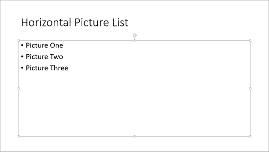 SmartArt graphic converted to bulleted list