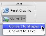 Convert to Shapes option