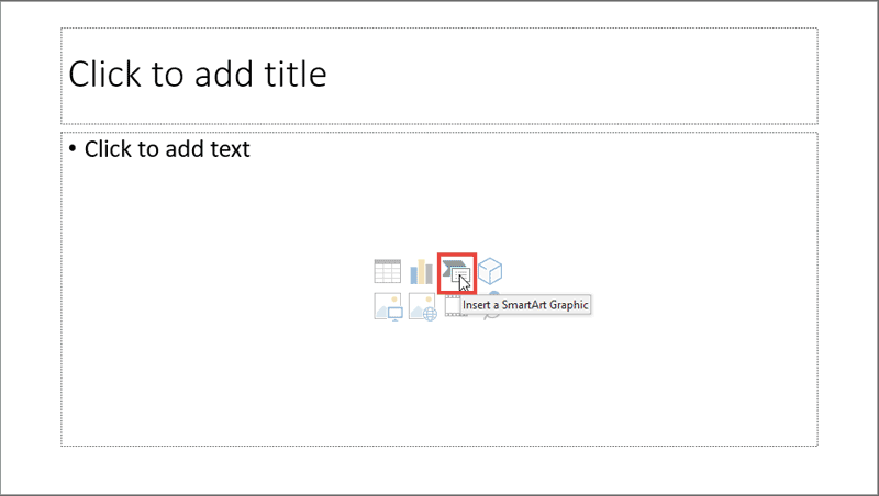Insert a SmartArt Graphic button within Content placeholder Insert a SmartArt Graphic button within Content placeholder