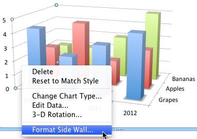 Right-click (or Ctrl+click) only the Side wall to access Format Side Wall option