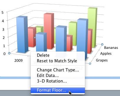 Right-click (or Ctrl+click) the Chart Floor to access the Format Floor option