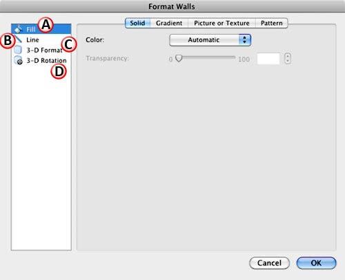 Format Walls dialog box