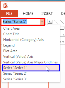 Chart element selected