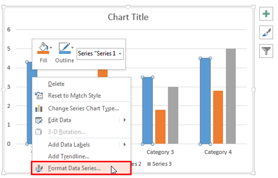 Format Selection button to be clicked with the correct chart element selected