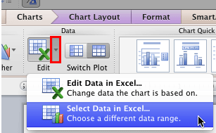 Select Data in Excel option