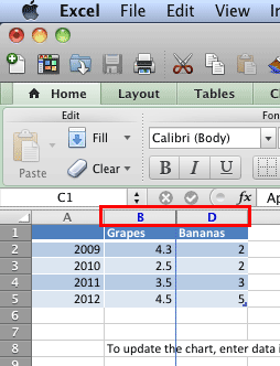 Series hidden within the Excel data