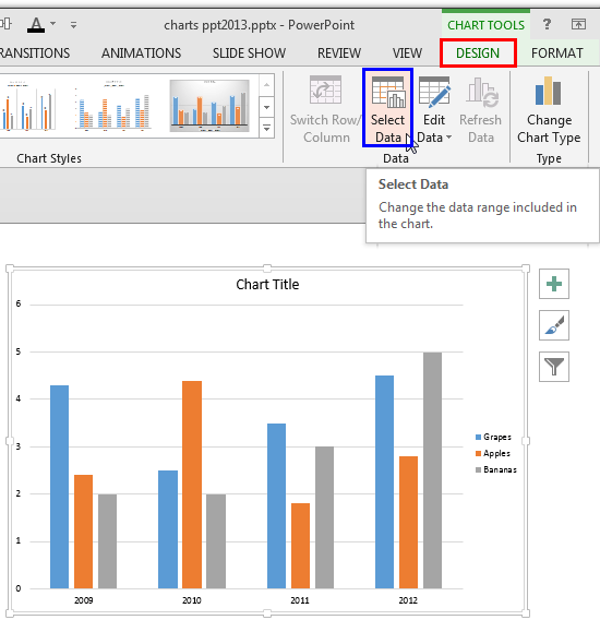 Hiding Chart Series and Categories in PowerPoint 2013 for Windows