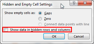 Hidden and Empty Cell Settings dialog box