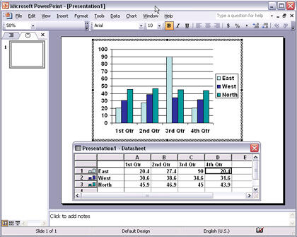 Chart with datasheet
