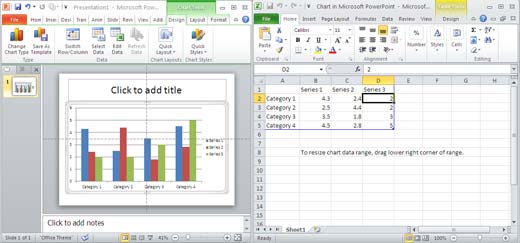 Chart and Excel with default values
