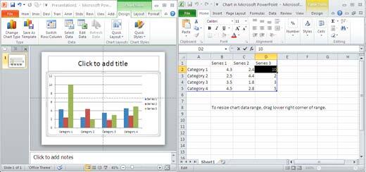 Inserting Charts in PowerPoint 2010 for Windows