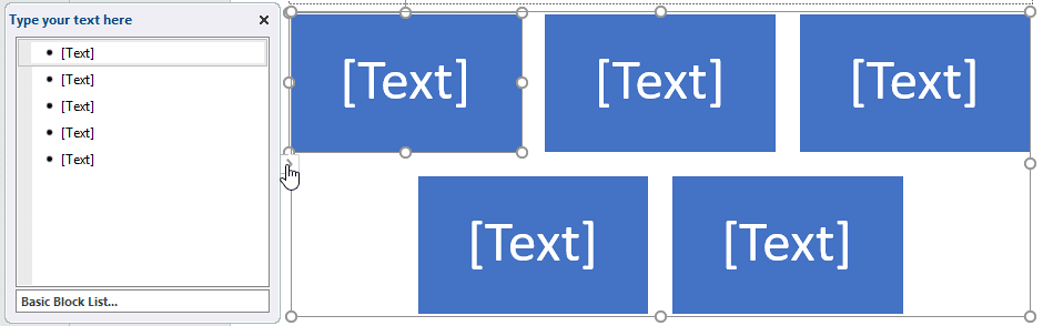 SmartArt graphic text pane