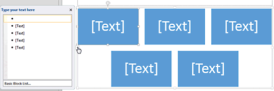 SmartArt graphic text pane