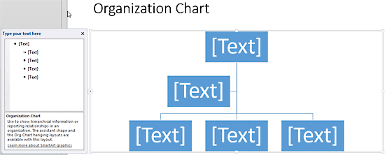 SmartArt graphic text pane