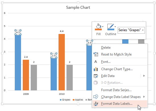 Format Data Label Options In PowerPoint 2013 For Windows