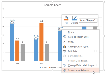 Format Data Label Options in PowerPoint 2013 for Windows