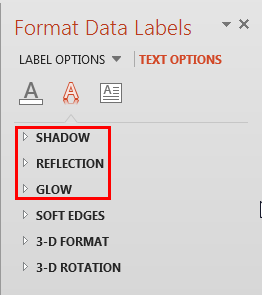 Text Effects for Chart Data Labels