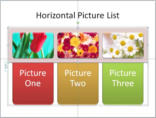 Horizontal Picture List SmartArt with color and style applied