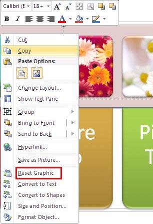 Reset SmartArt Graphics in PowerPoint 2010 for Windows