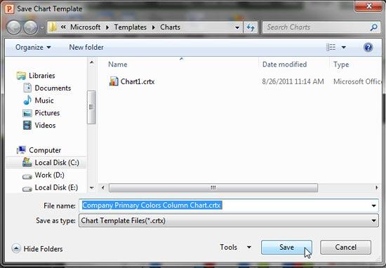 Saving Chart Templates in PowerPoint 2010 for Windows