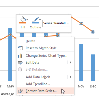 Format Data Series option selected