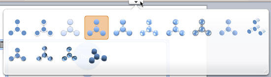 SmartArt Graphic Styles drop-down gallery SmartArt Graphic Styles drop-down gallery