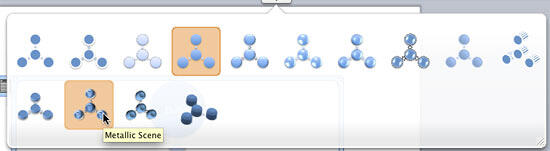 New SmartArt style selected in the SmartArt Graphic Styles drop-down gallery New SmartArt style selected in the SmartArt Graphic Styles drop-down gallery