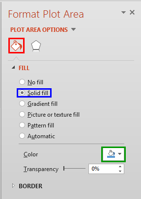 Solid fill option selected