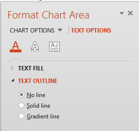 Text Outline options for the Chart text