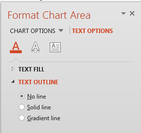 Text Outline options for the Chart text Text Outline options for the Chart text